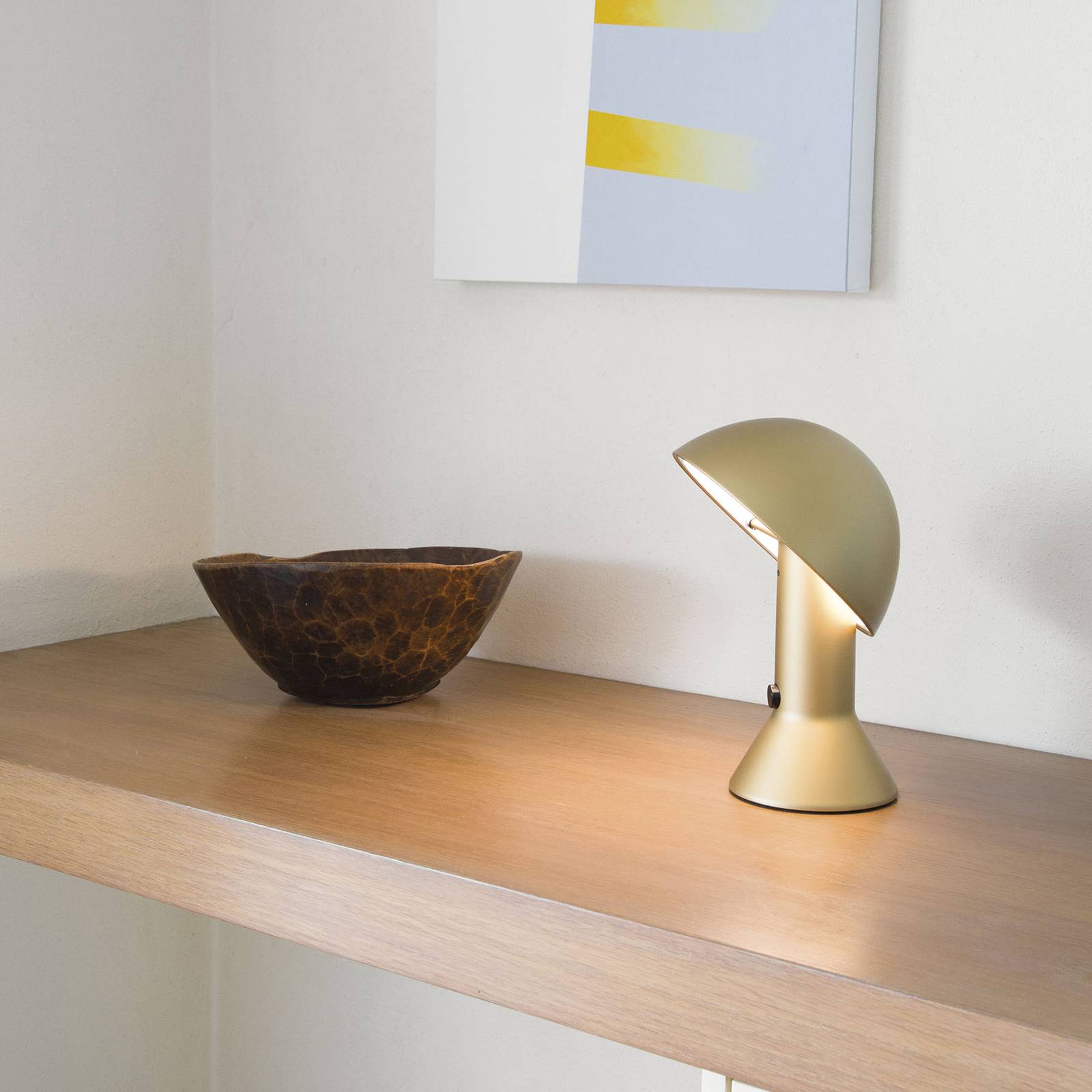 E-shop Martinelli Luce Elmetto – stolná lampa, zlatá