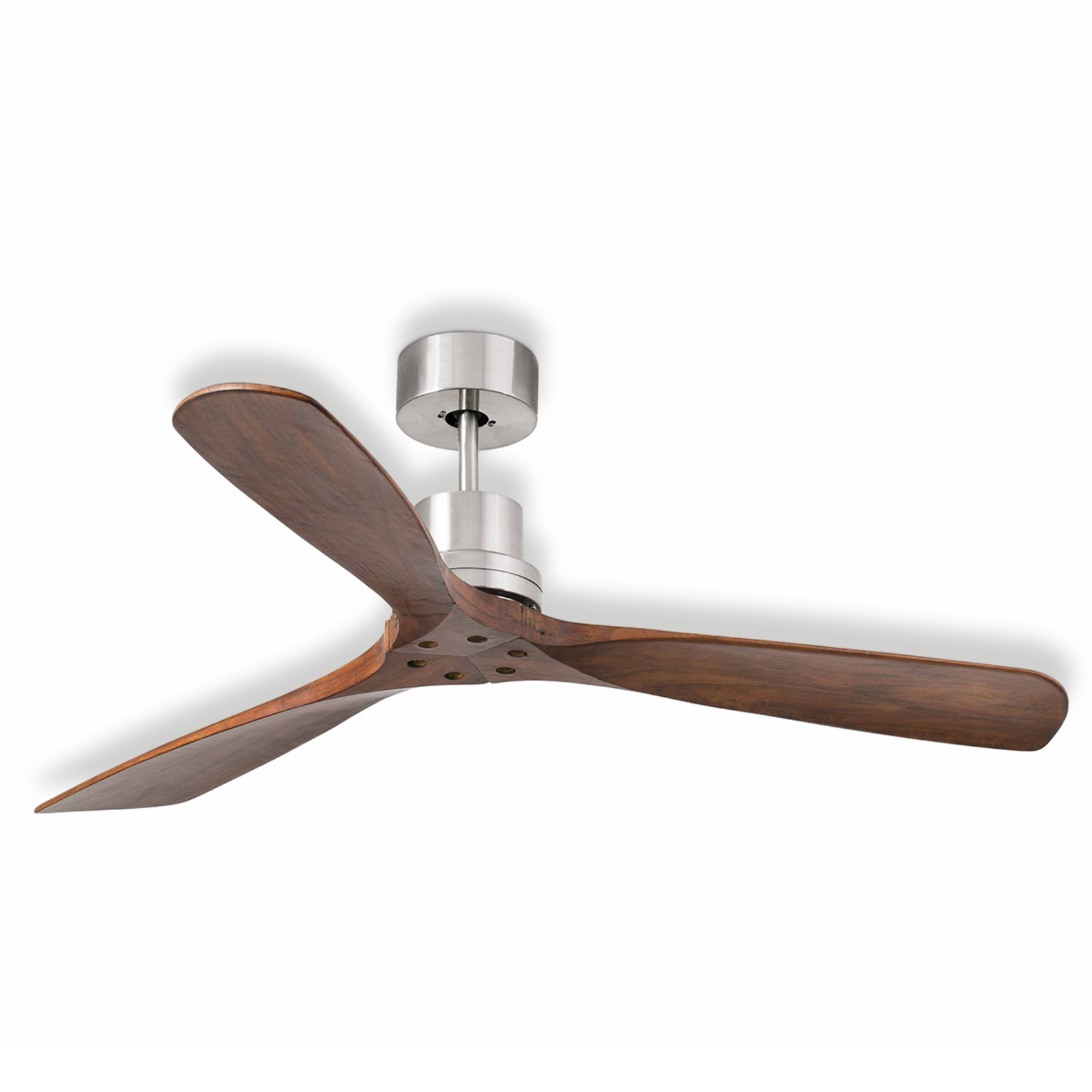 Lantau ceiling fan, remote, walnut/steel