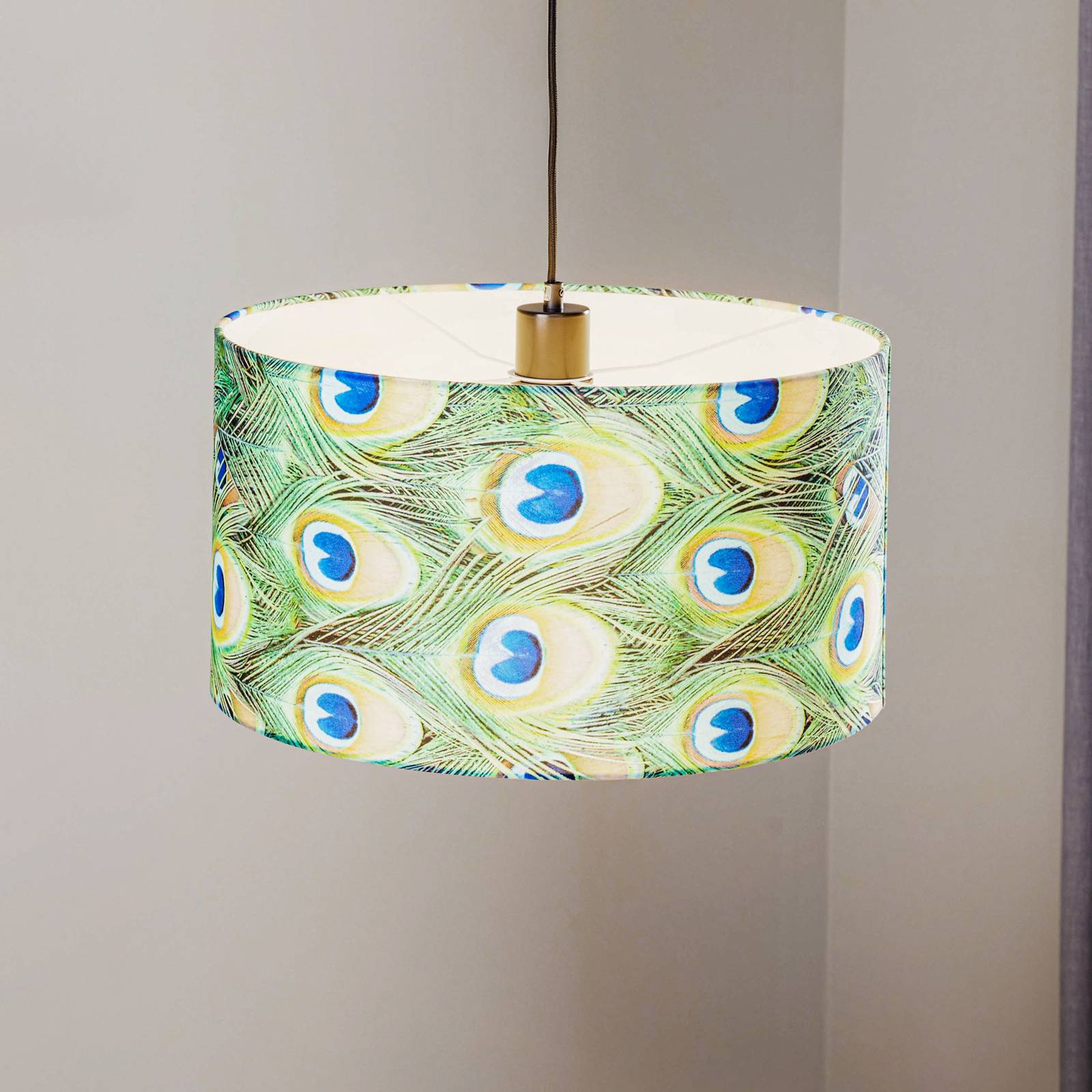 BRITOP Lampa wisząca Pfau Ø 45 cm zielona