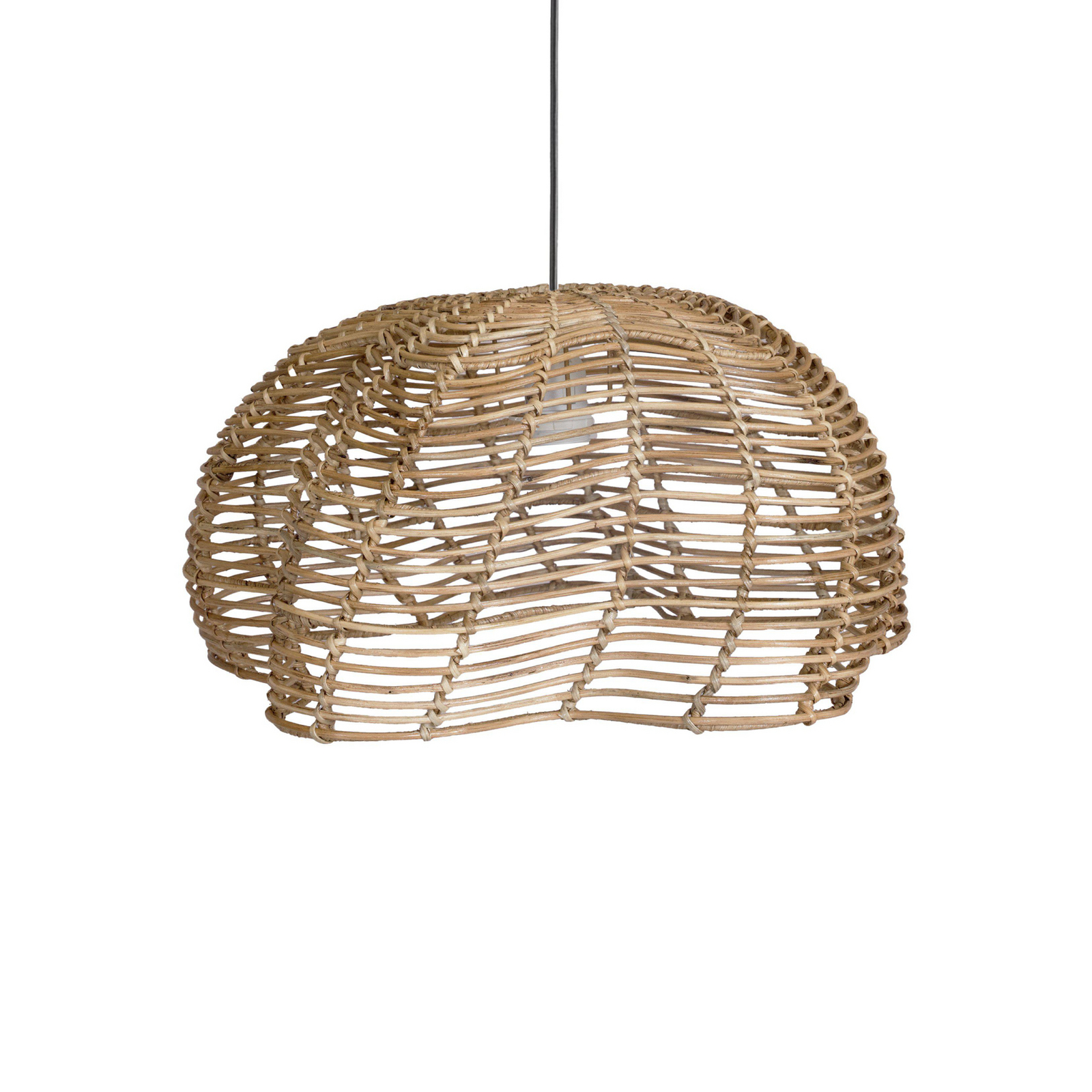 Suspension d'extérieur Mayla, rotin naturel, Ø 43 cm, fiche IP44 Suspension d'extérieur Mayla, rotin naturel, Ø 43 cm, fiche IP44