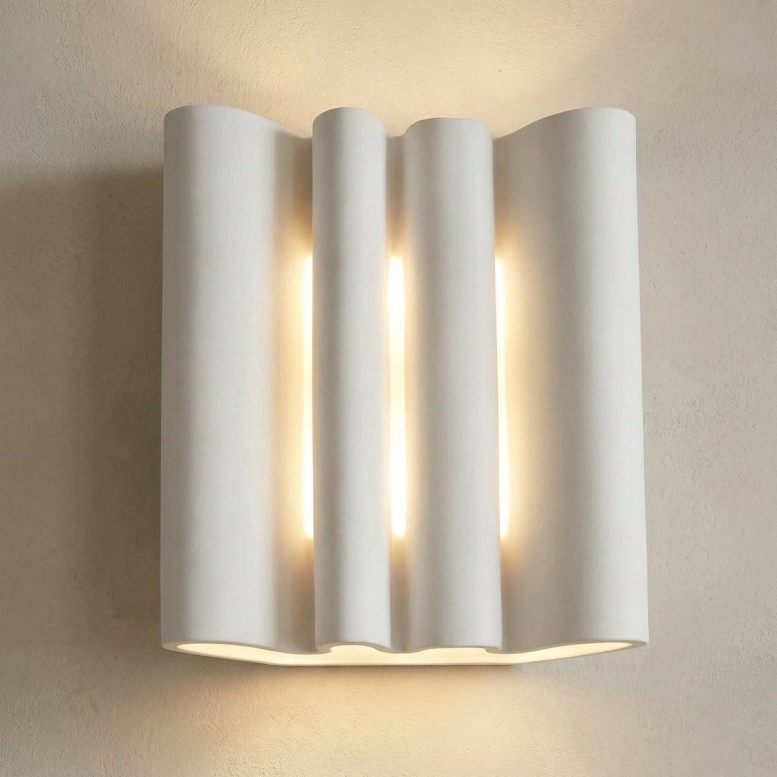 Lindby wandlamp Novali, wit, gips, omhoog/omlaag, 26 cm, G9