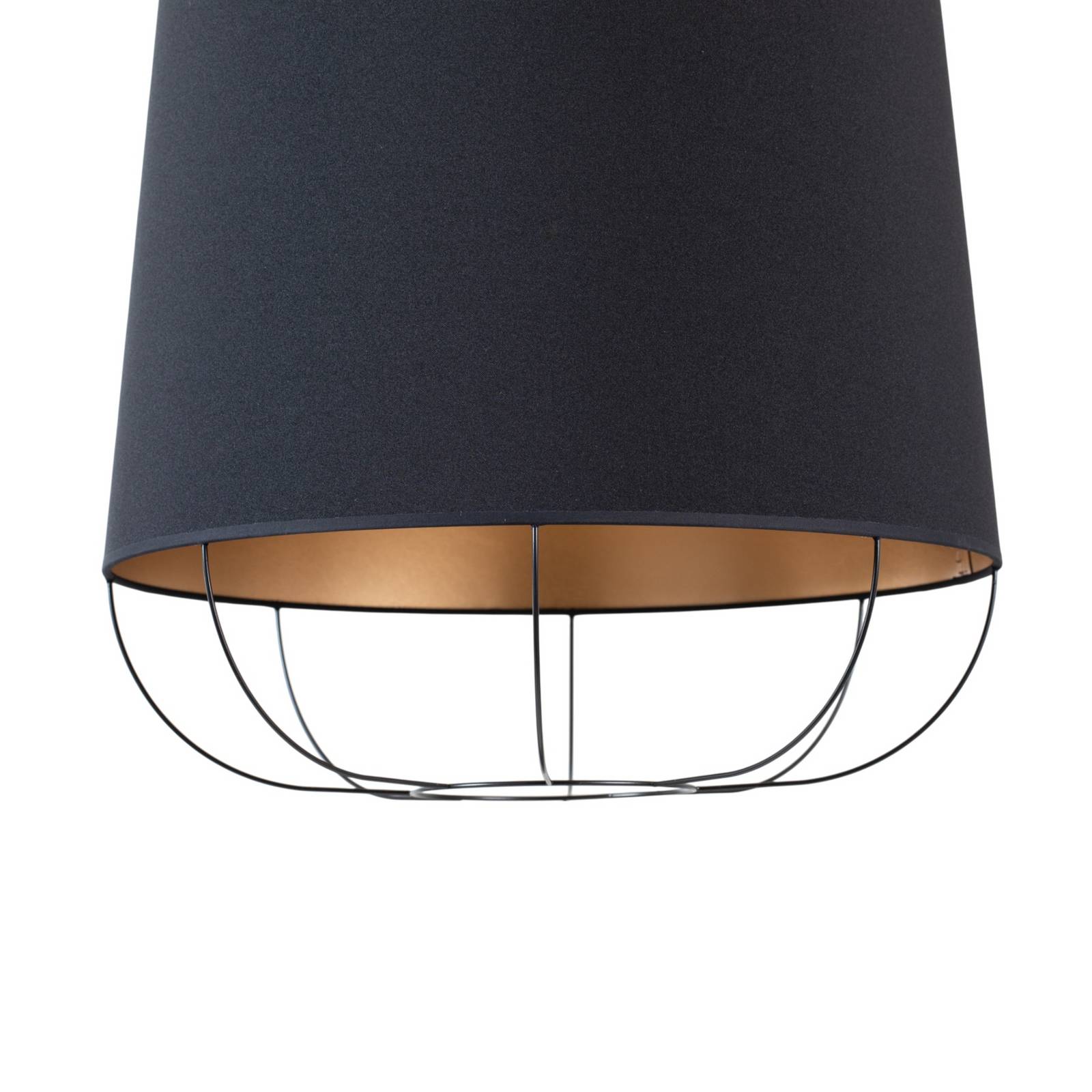 Lampa wisząca Lantern Medium, czarny/złoty, tkanina, E27