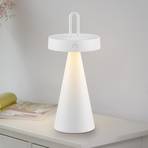 JUST LIGHT. Lampada da tavolo LED Alwa ricaricabile, bianco, ferro, IP44