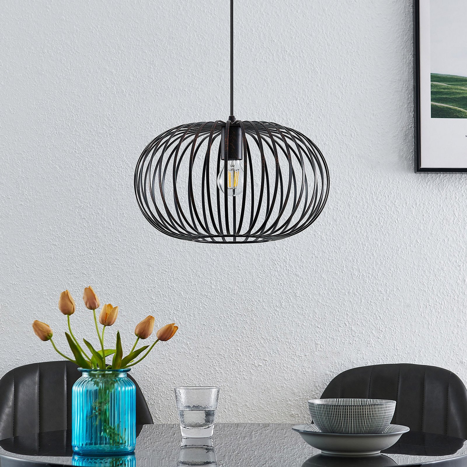 Rosalea Függőlámpa Black/Copper - Lindby