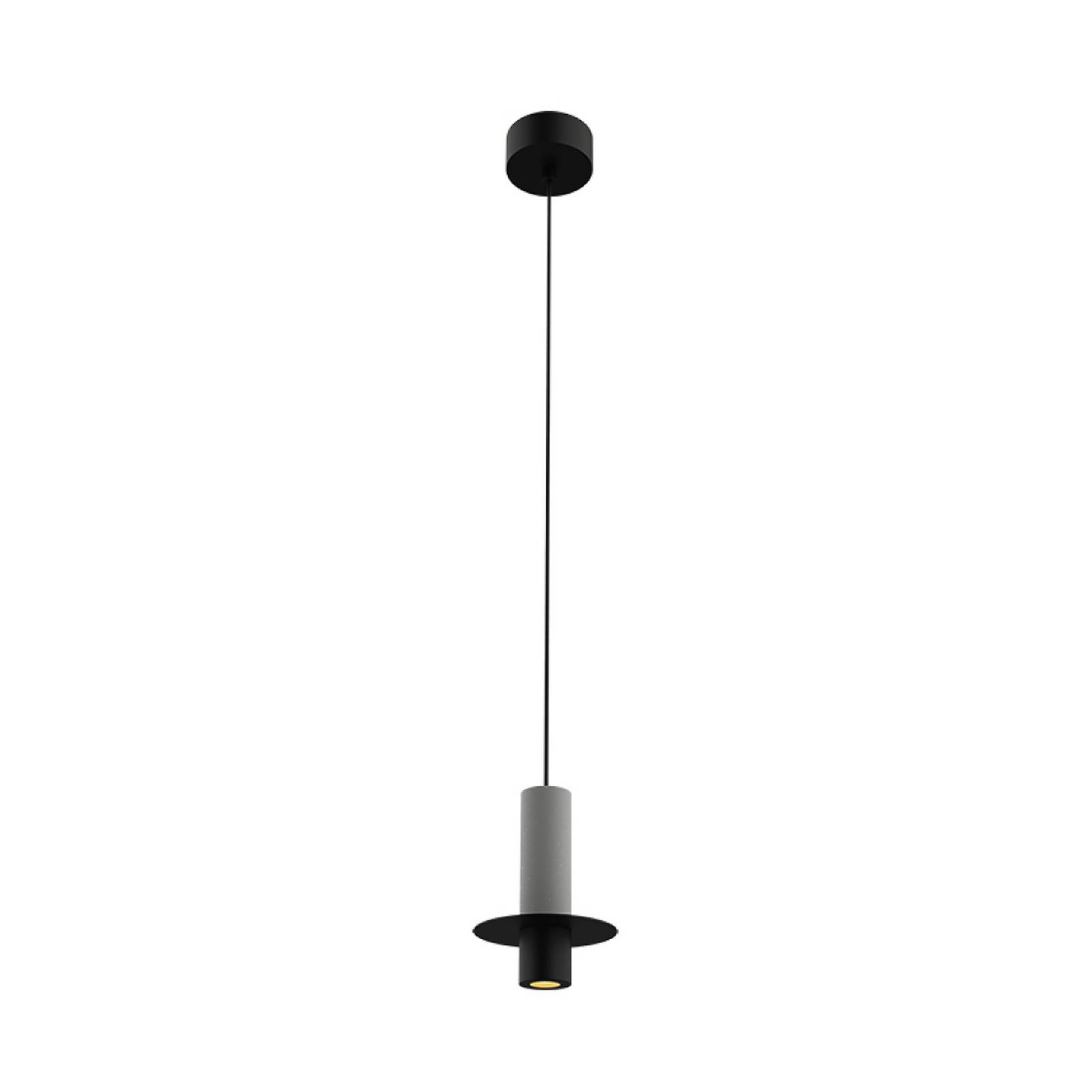 LED-Hängeleuchte 25378, schwarz/grau, Ø 11 cm, Metall/Beton
