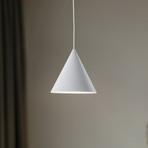 Cono pendant light, white, Ø 19 cm, steel, 1-bulb