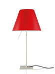 Costanza Asztali Lámpa with Dimmer Aluminium with Primary Red - Luceplan