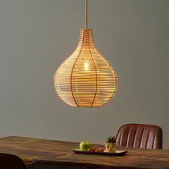Lampada a sospensione Bolita di legno, Ø 42 cm