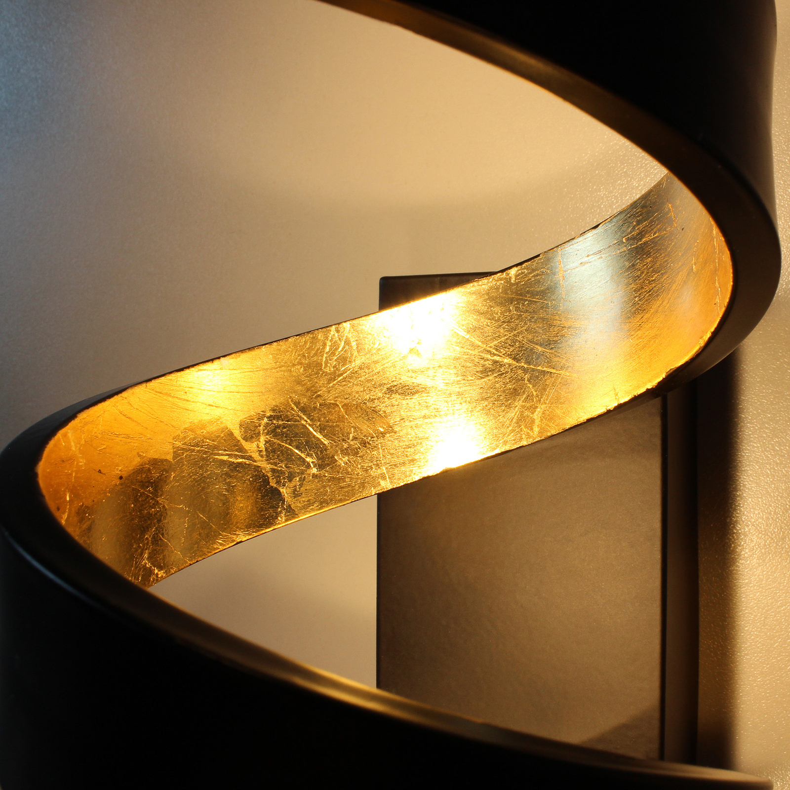 Helix LED ceiling light in black and gold