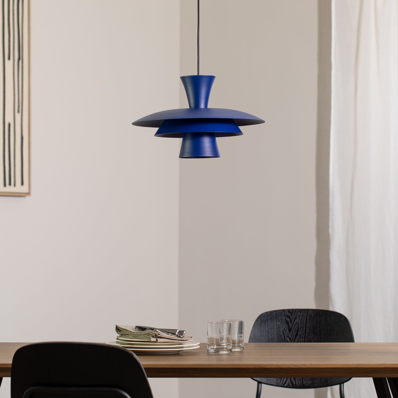 Suspension Plato, bleu foncé, métal, Ø 38 cm, E27