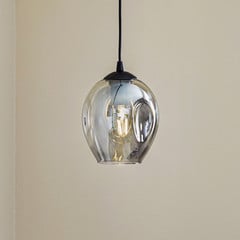 Lampa wisząca Starla, szkło grafitowe, 1-punktowa okrągła