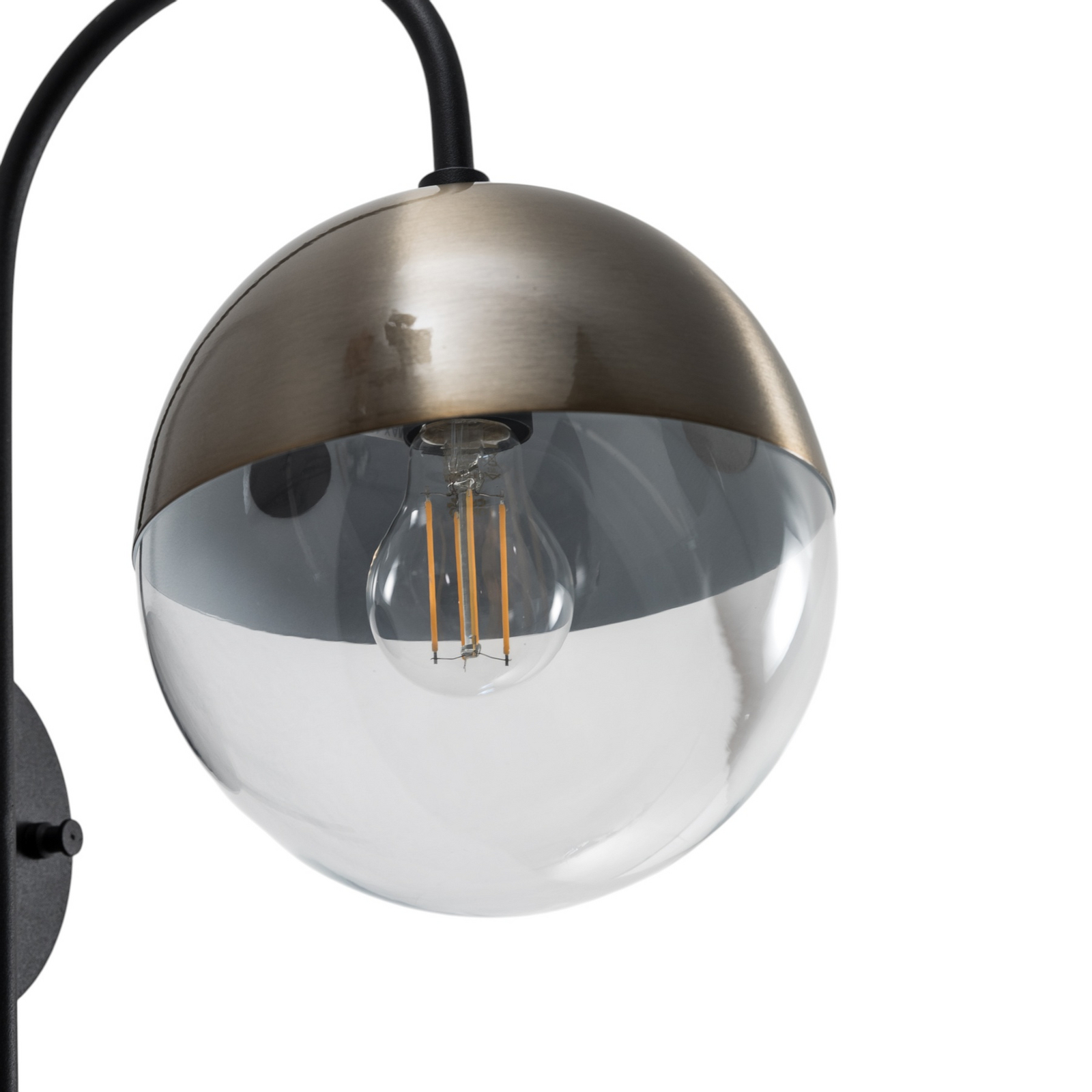 Wandleuchte Bastos 3055, schwarz/gold antik/klar
