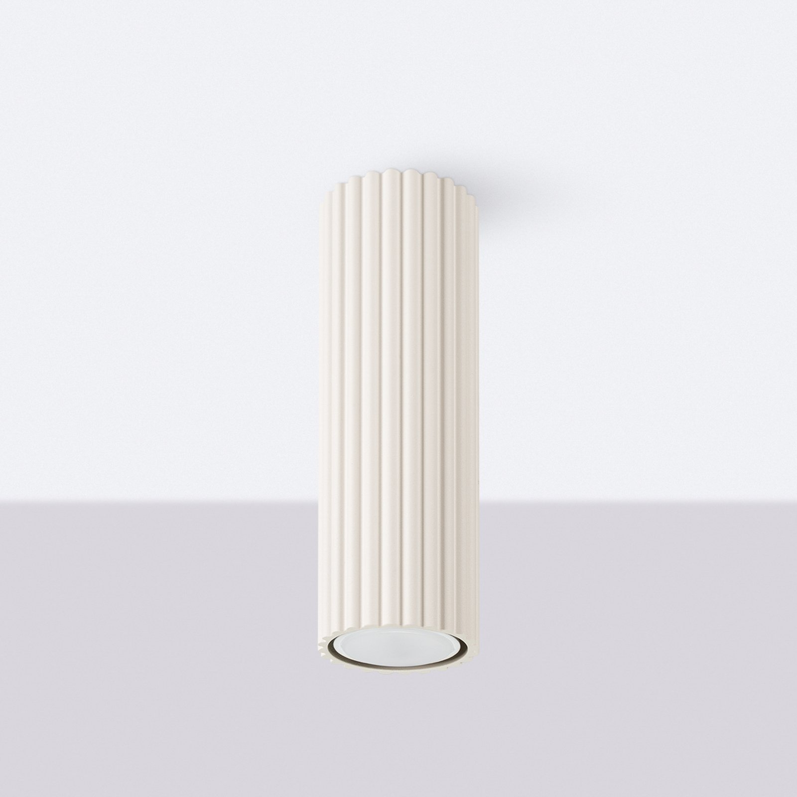 Deckenleuchte Karbon, beige, Höhe 20 cm, Aluminium