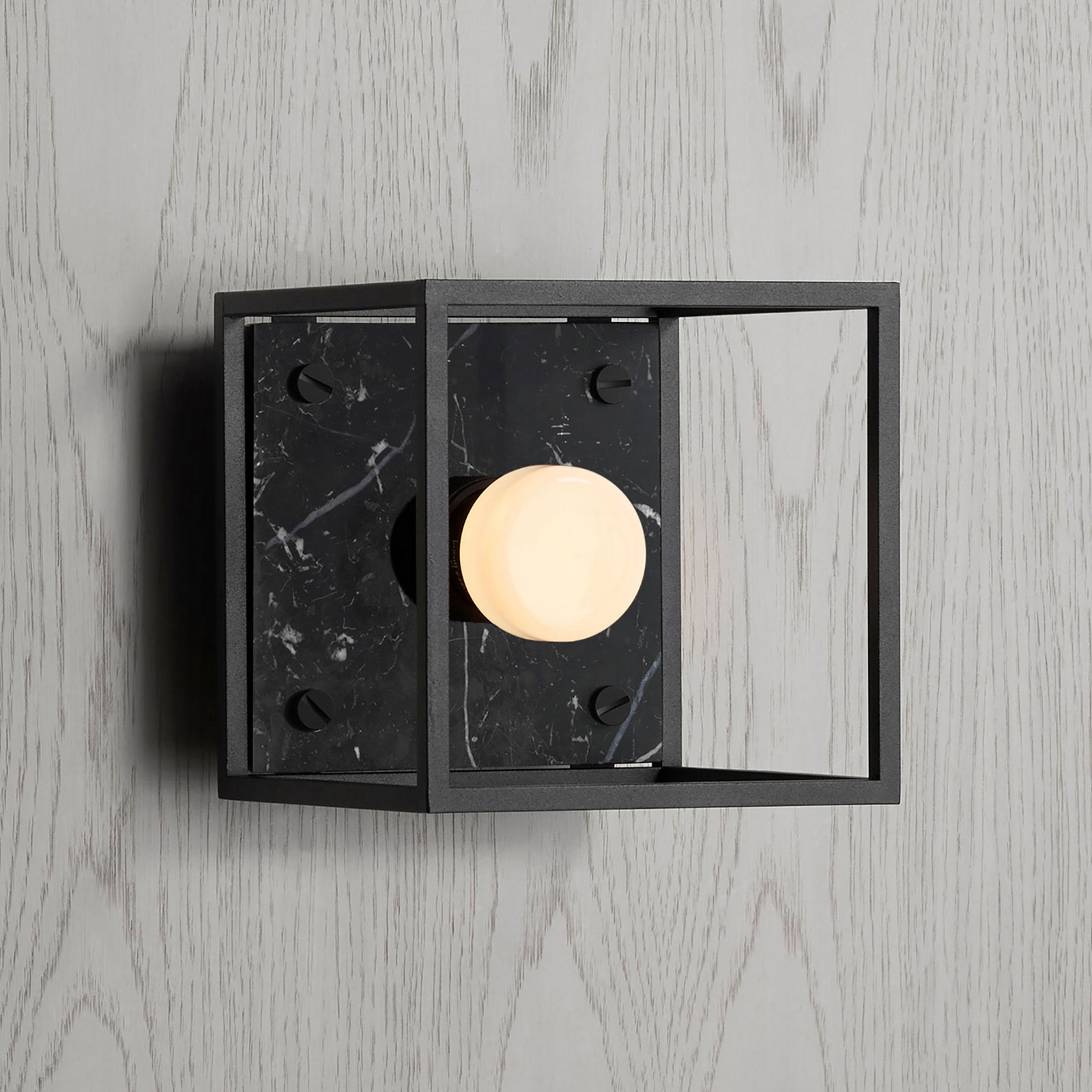 Buster + Punch aplică de perete Caged Wall small marmură neagră - Hol - Modern - negru - Metal