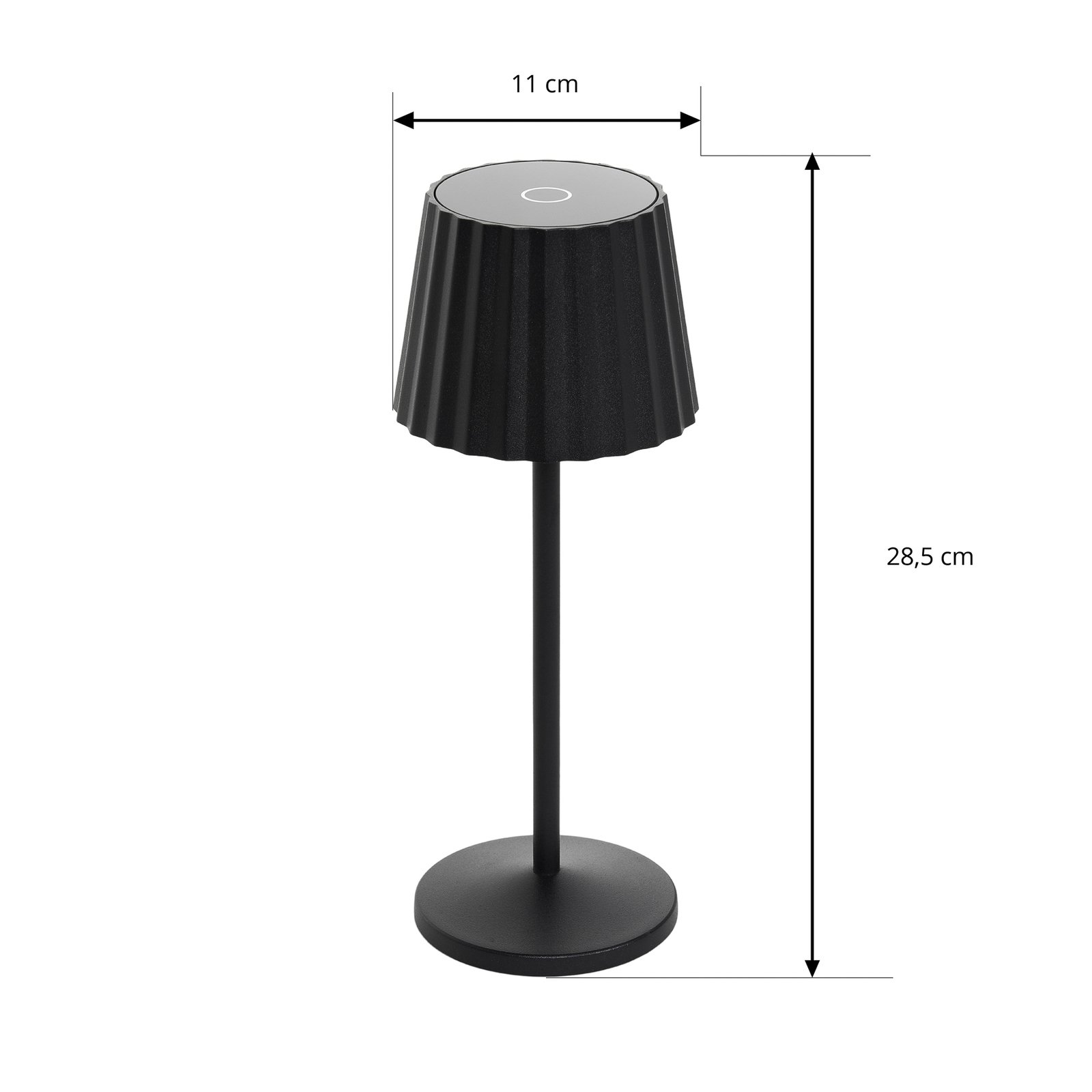 Nabíjacia stolová lampa Lindby LED Esali, čierna, sada 2 ks