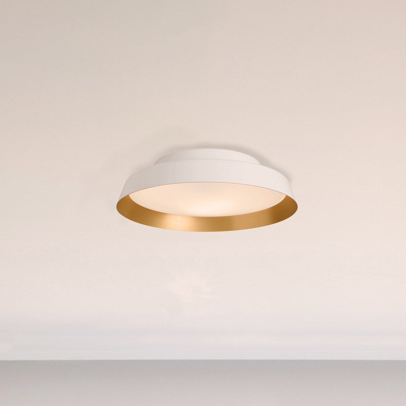 Stropné LED svetlo Boop! Ø 54 cm biela/zlatá