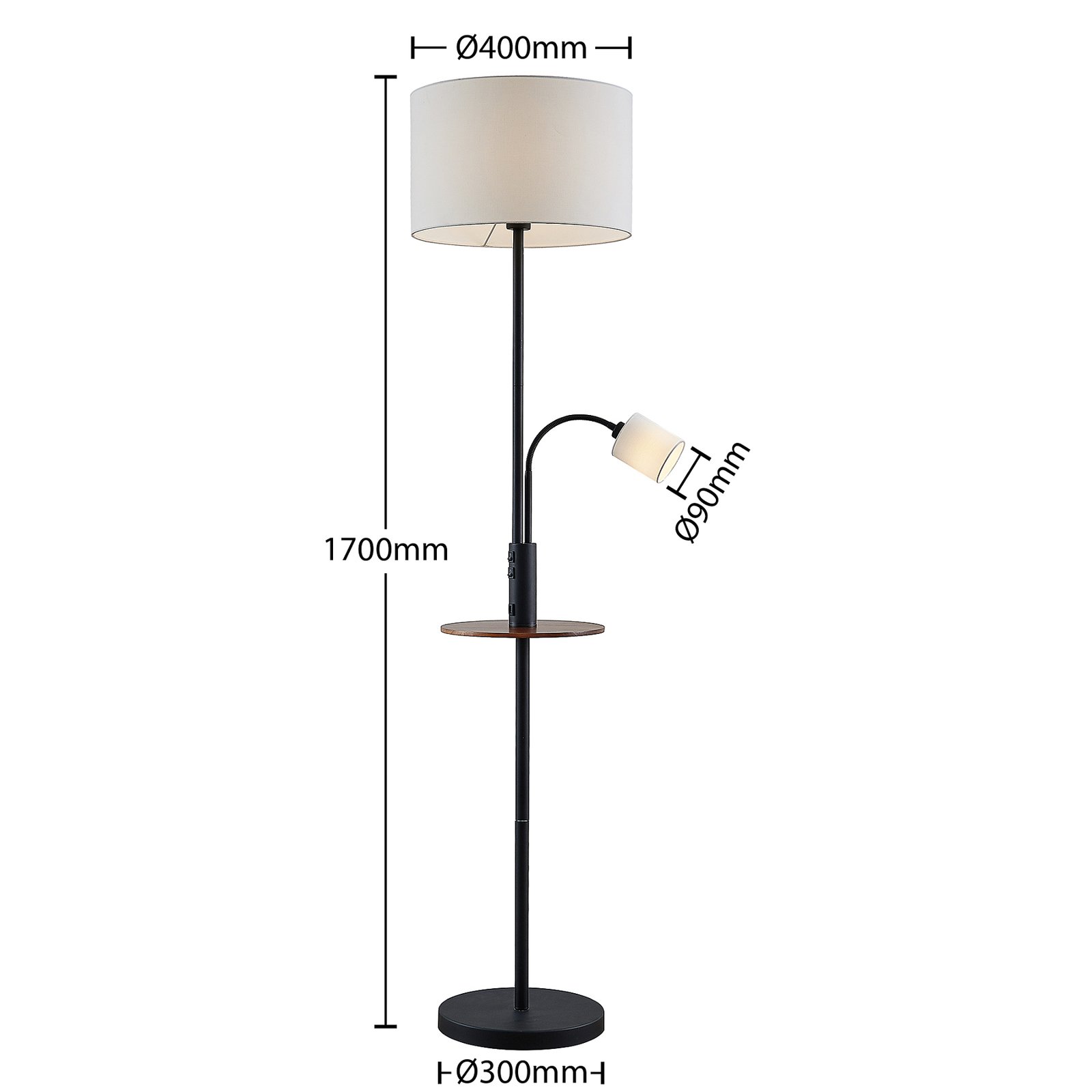 Aovan Gulvlampe USB Black - Lindby