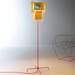 Ingo Maurer 24 Karat Blau floor lamp, red rods