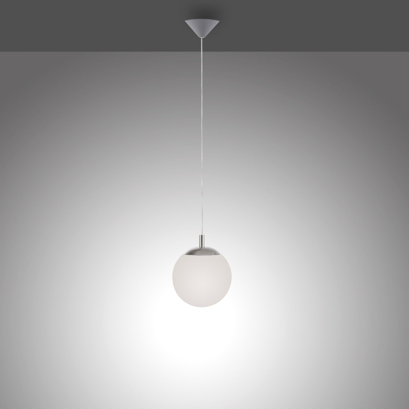 Paul Neuhaus Bolo pendant light, glass shade, Ø 20cm