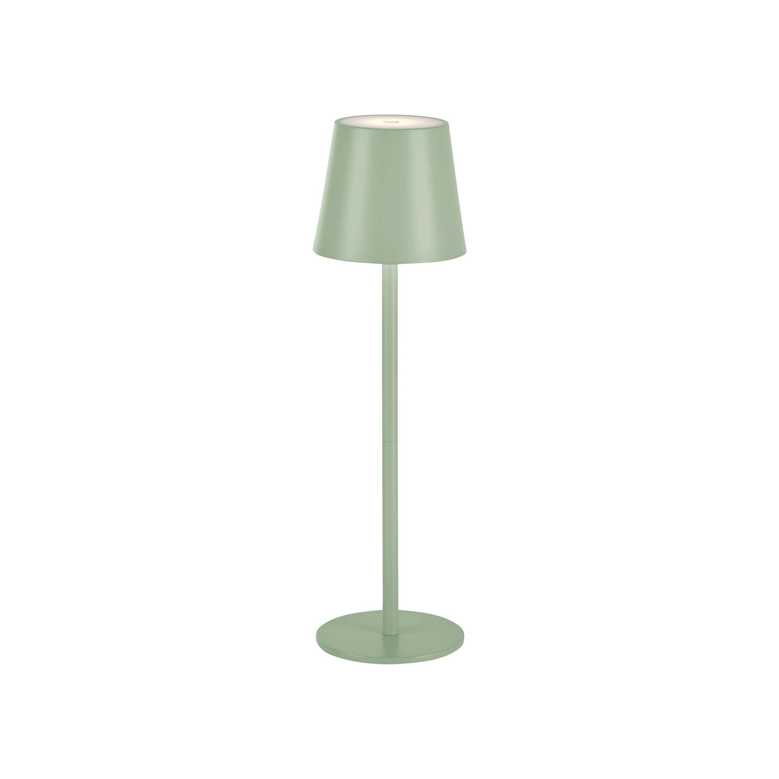 JUST LIGHT. Lampada da tavolo LED Euria ricaricabile, verde, ferro, IP54
