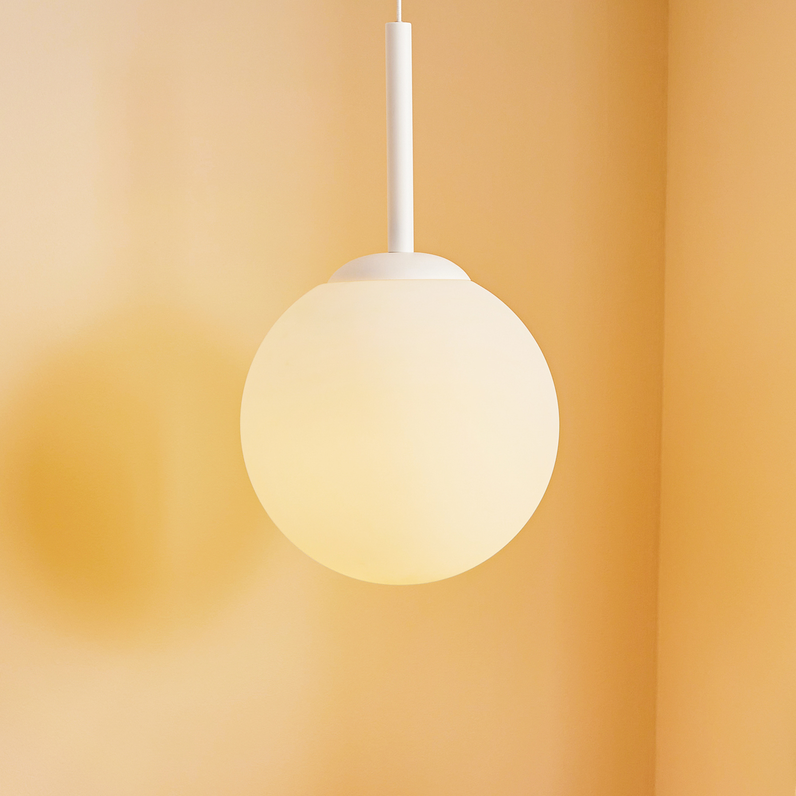 Lampa wisząca Bosso, 1-pkt. biała 40 cm