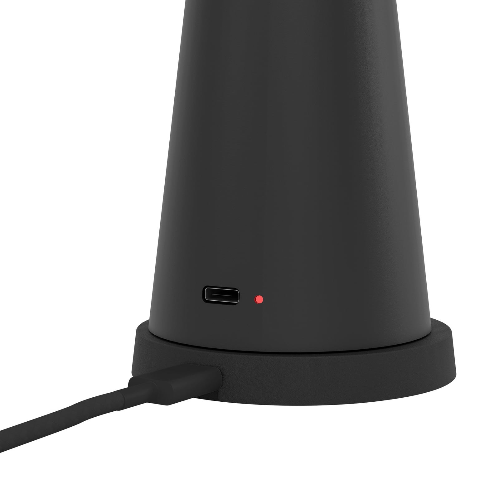 Piccola LED rechargeable light, black, height 28 cm, metal, IP54