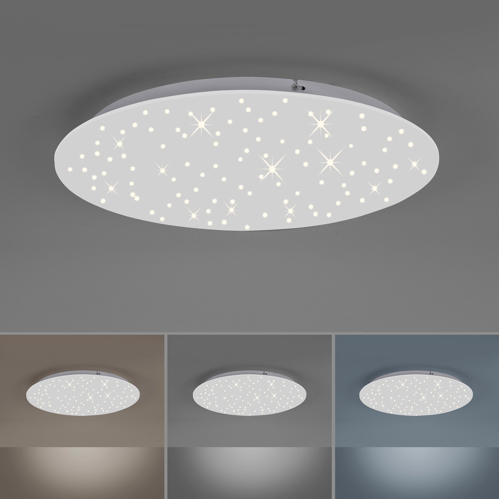 Lampa sufitowa LED Sparkle CCT Dime biała Ø 48cm