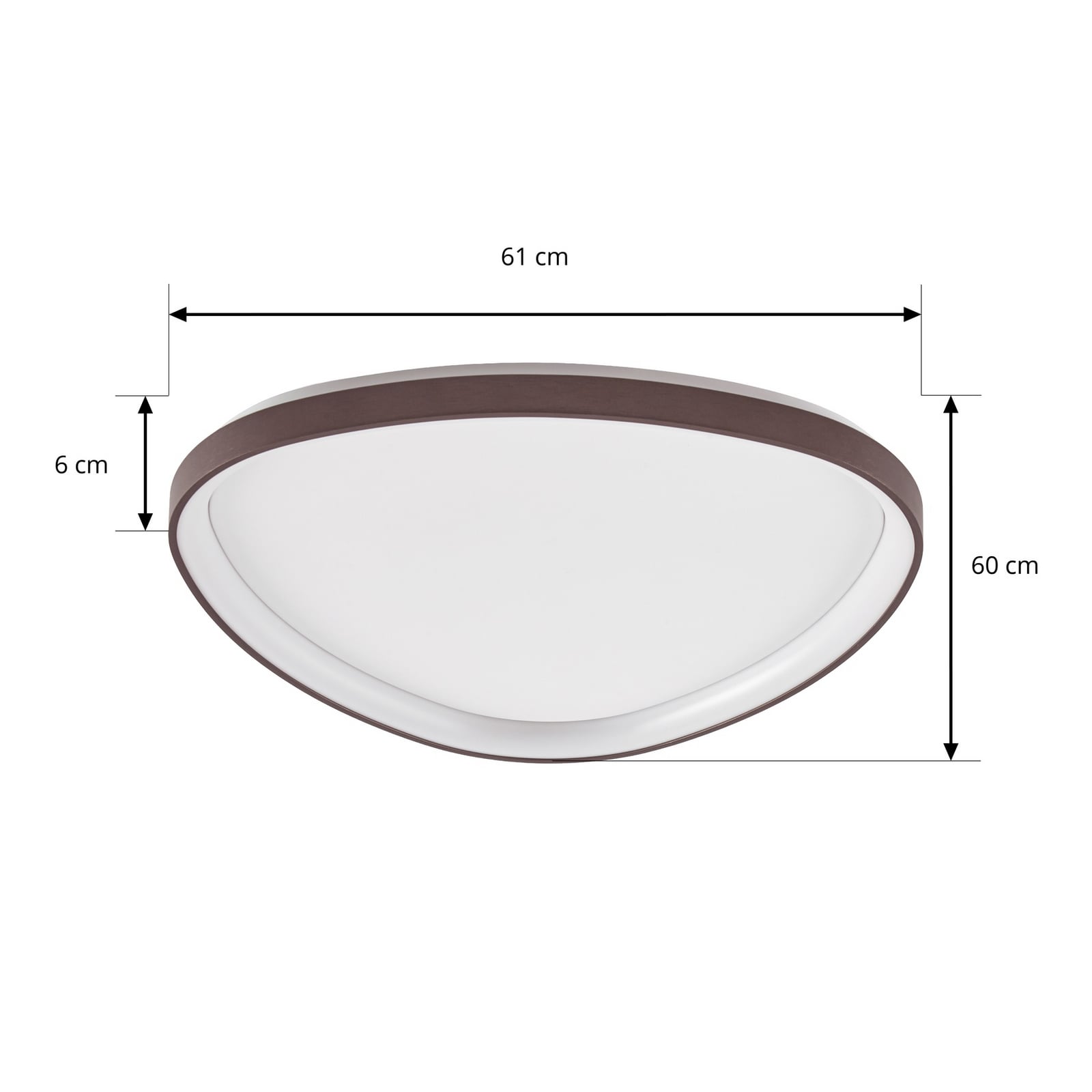 Lucande Asken LED ceiling light, 61 cm, brown, CCT, dimmable Lucande Asken LED ceiling light, 61 cm, brown, CCT, dimmable