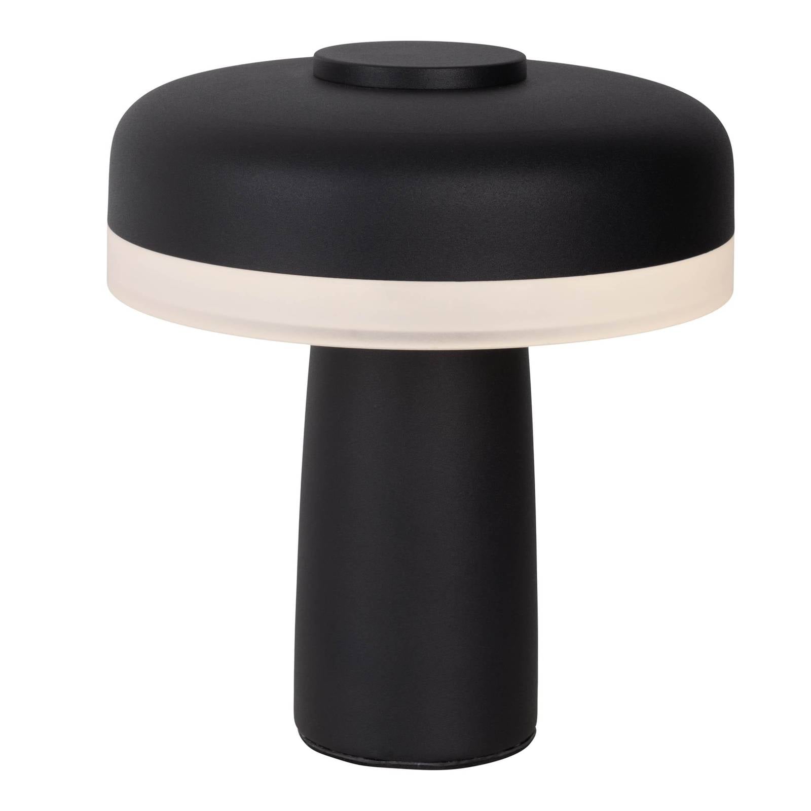 LED-Akku-Tischlampe Pilu schwarz Höhe 165cm Metall Touchdim