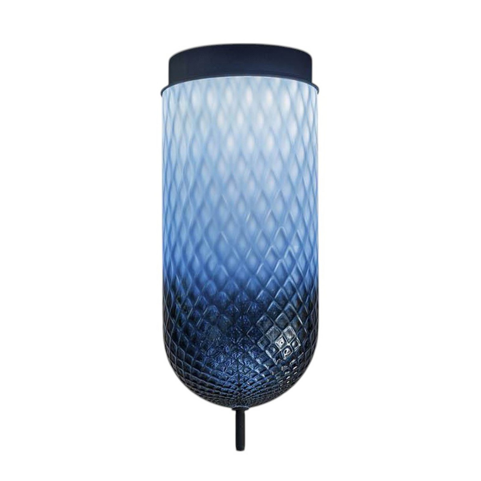 OLEV LED-Deckenlampe Curuba, blau, Glas, Höhe 40 cm, 2.700 K