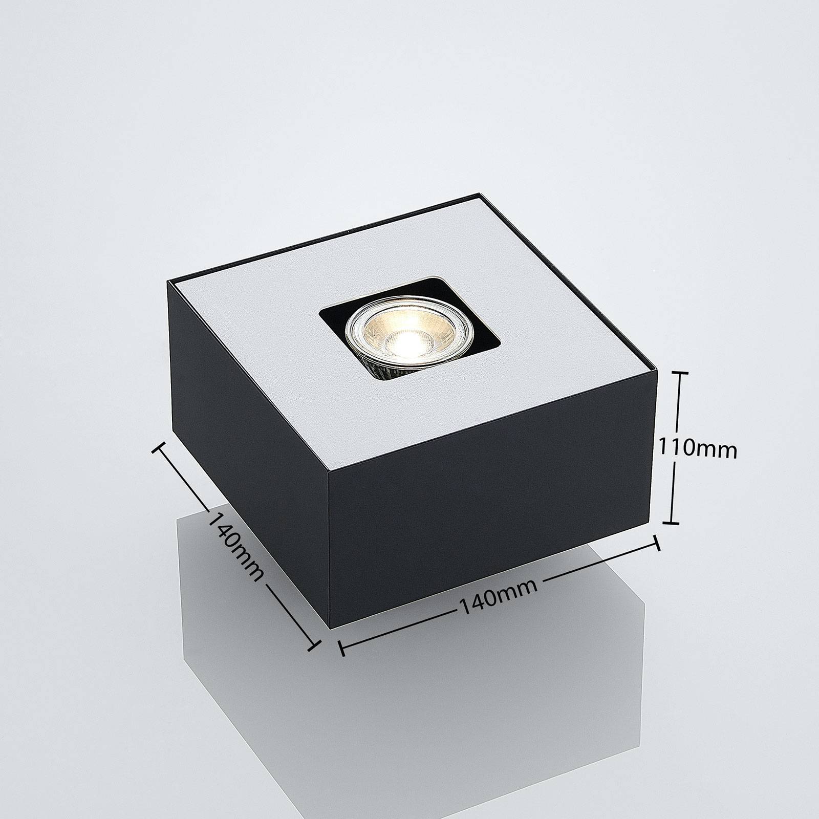 Lindby Kasi lampa sufitowa czarna 1-pkt. 14 x 14cm