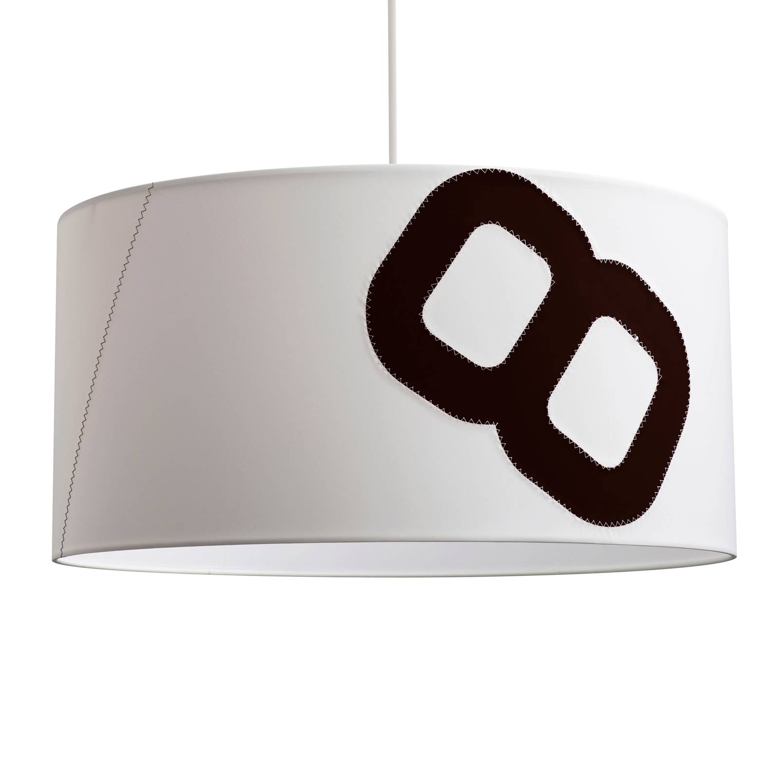 Hanglamp thuishaven van zeil 60cm wit/zwart