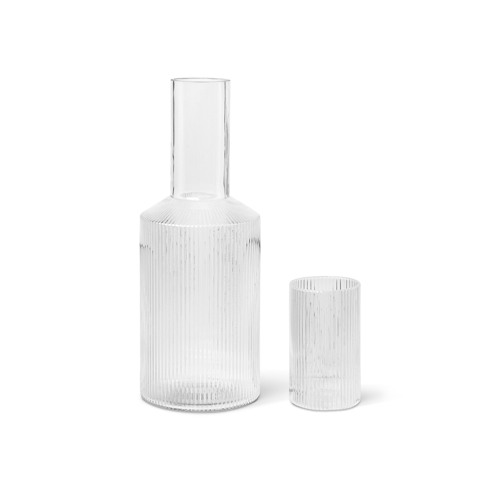 ferm LIVING Carafe Ripple, claire, 1 L, verre, soufflé à la bouche