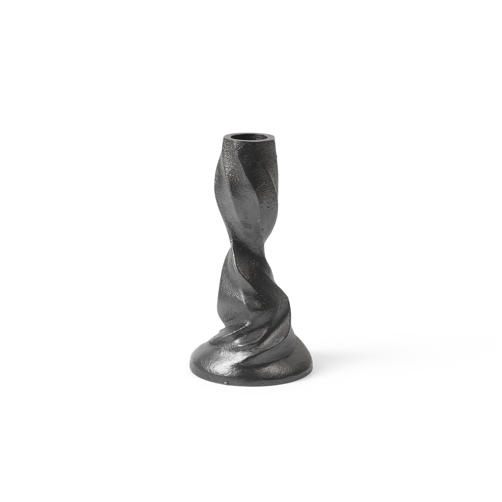 ferm LIVING Kerzenständer Gale, schwarz, 13,2 cm, Aluminium