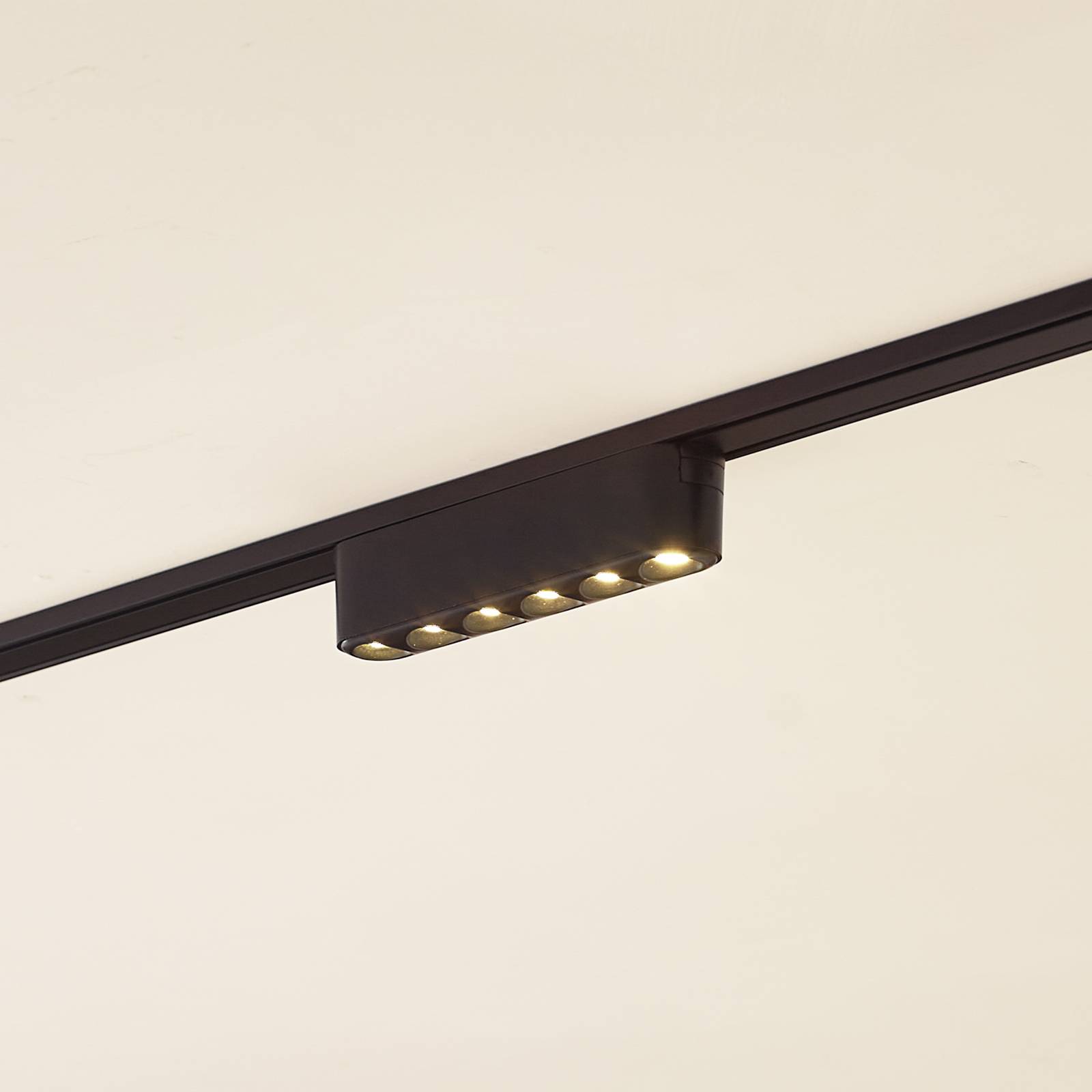 Lampa LED Lindby Lumaro czarna 6-punktowa 2,4 cm 48V