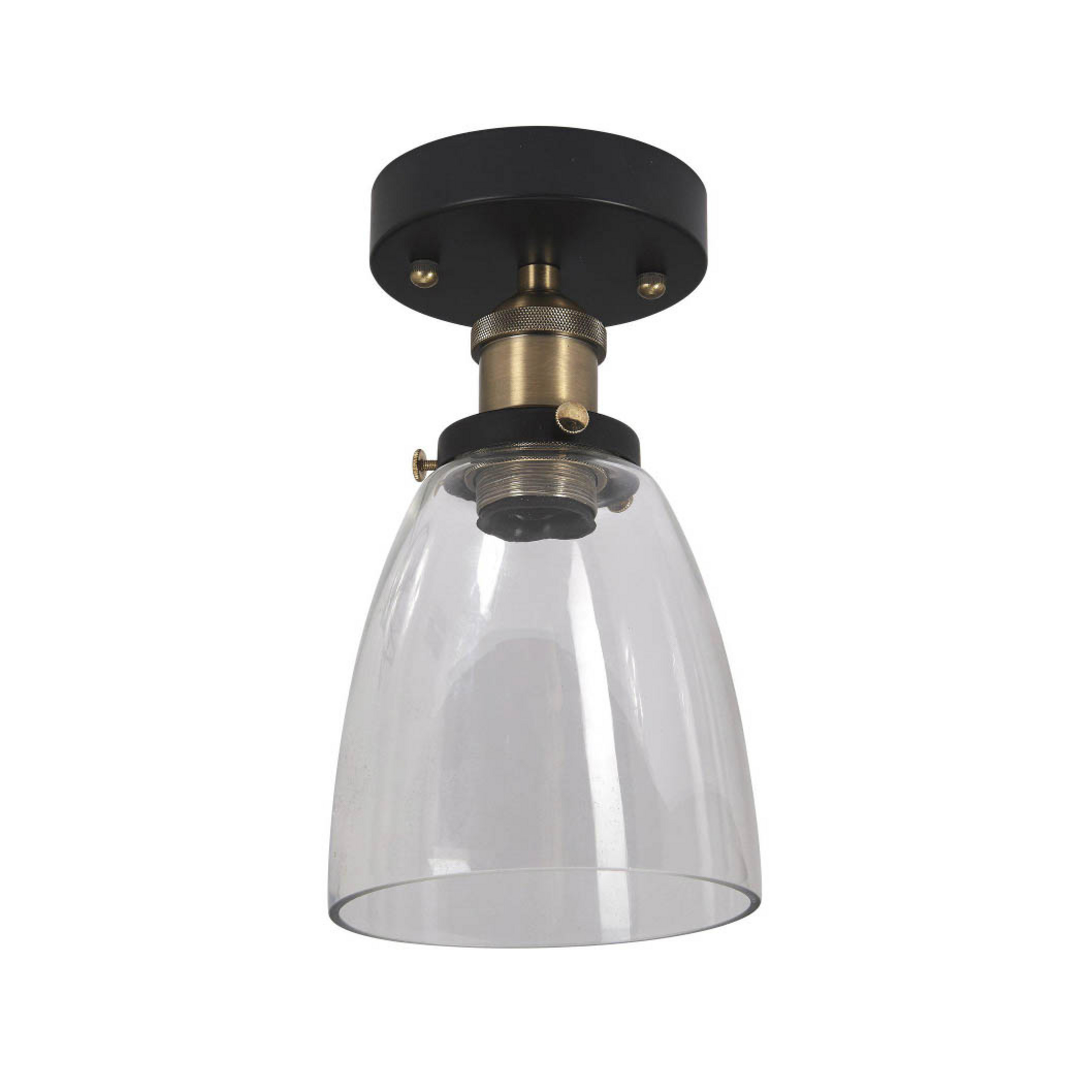 Lampa sufitowa PR Home Kappa, mosiądz/przezroczysty, szkło, Ø 14 cm