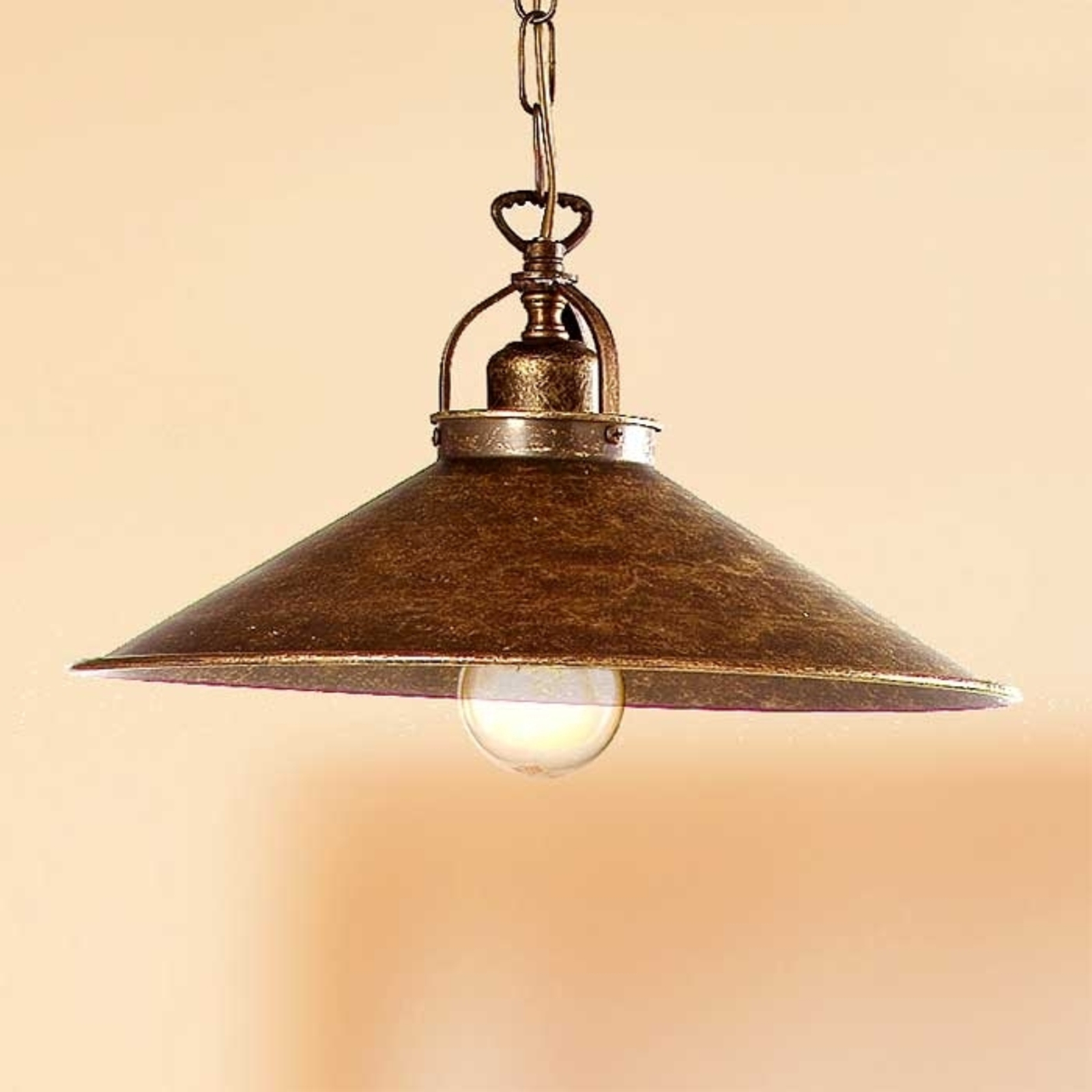 Ceramiche Rustic BRUNO hanging light, 35 cm, for Living / Dining Room, ceramic, metal, E27, 60 W, energy efficiency: A++