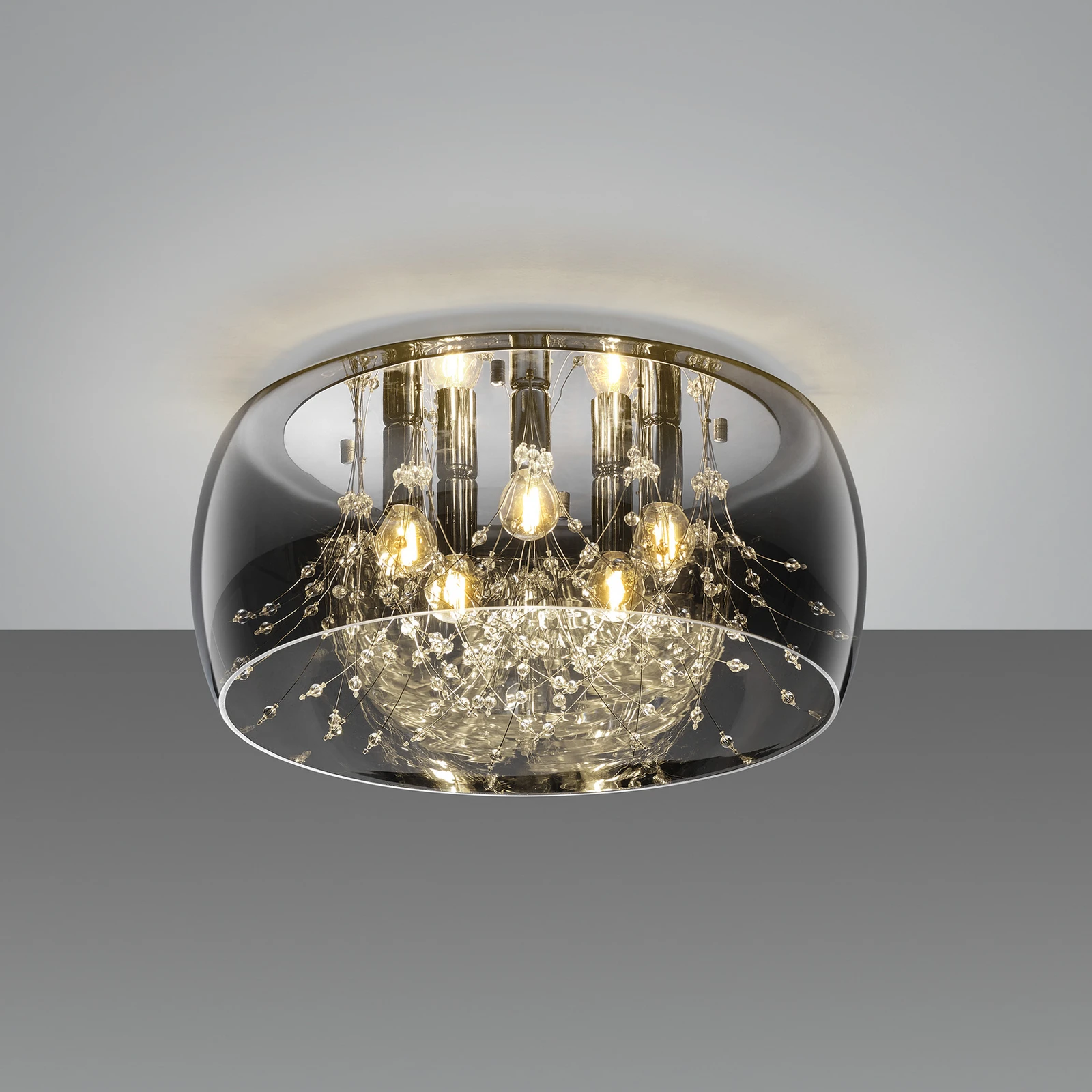 Deckenleuchte Crystel aus Glas, chrom, Ø 50 cm