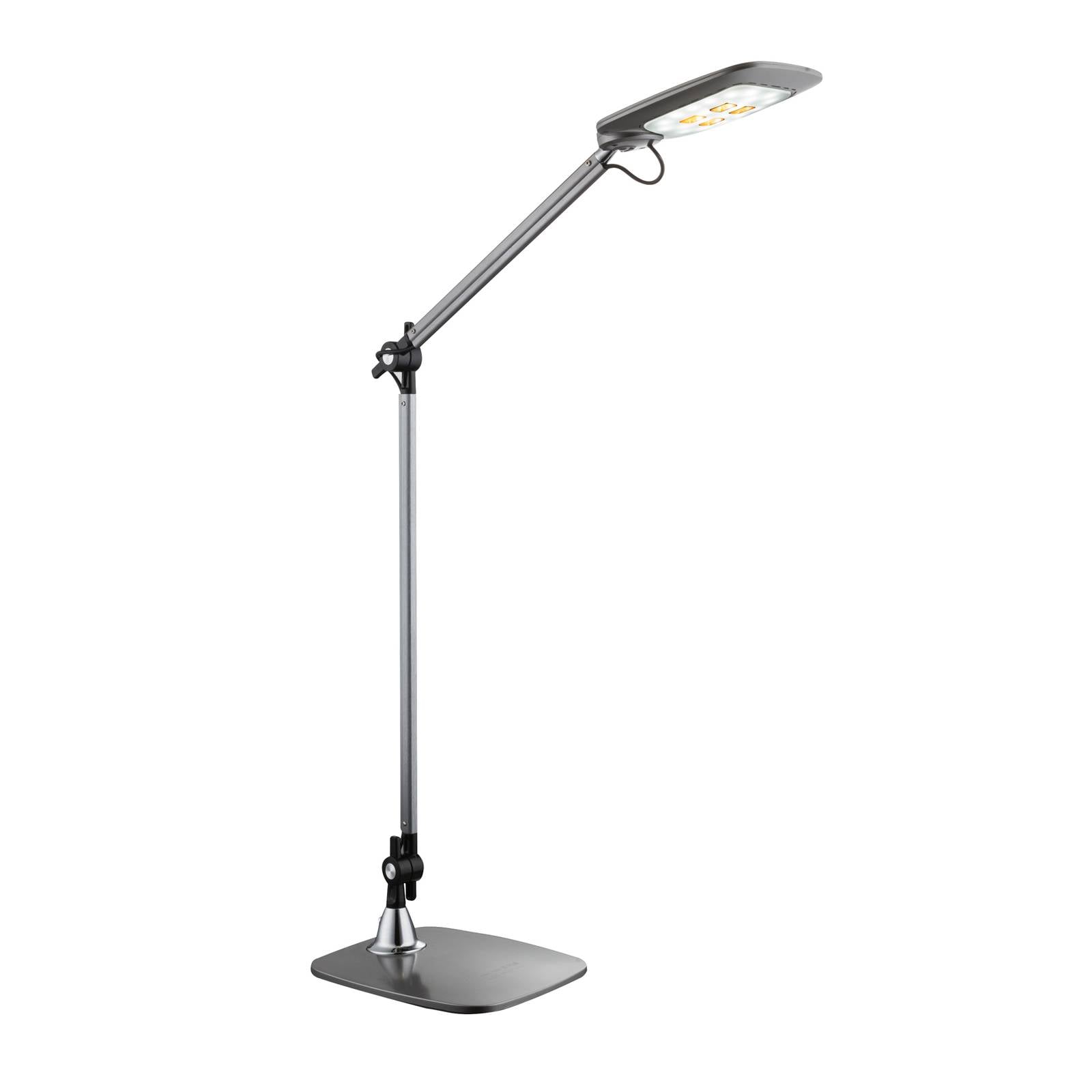 LED-Tischlampe Pattaya Gelenke silbergrau dim CCT