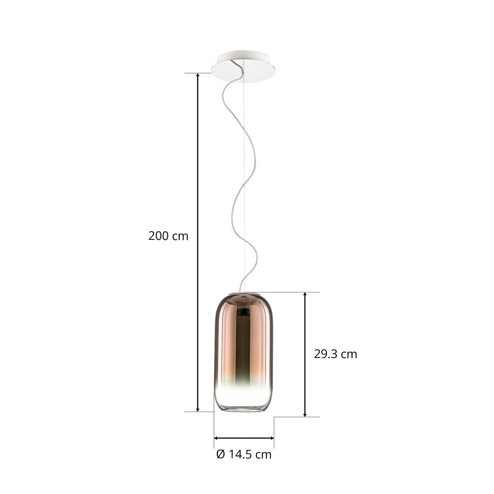 Artemide Gople Mini lampa wisząca brązowa/srebrna