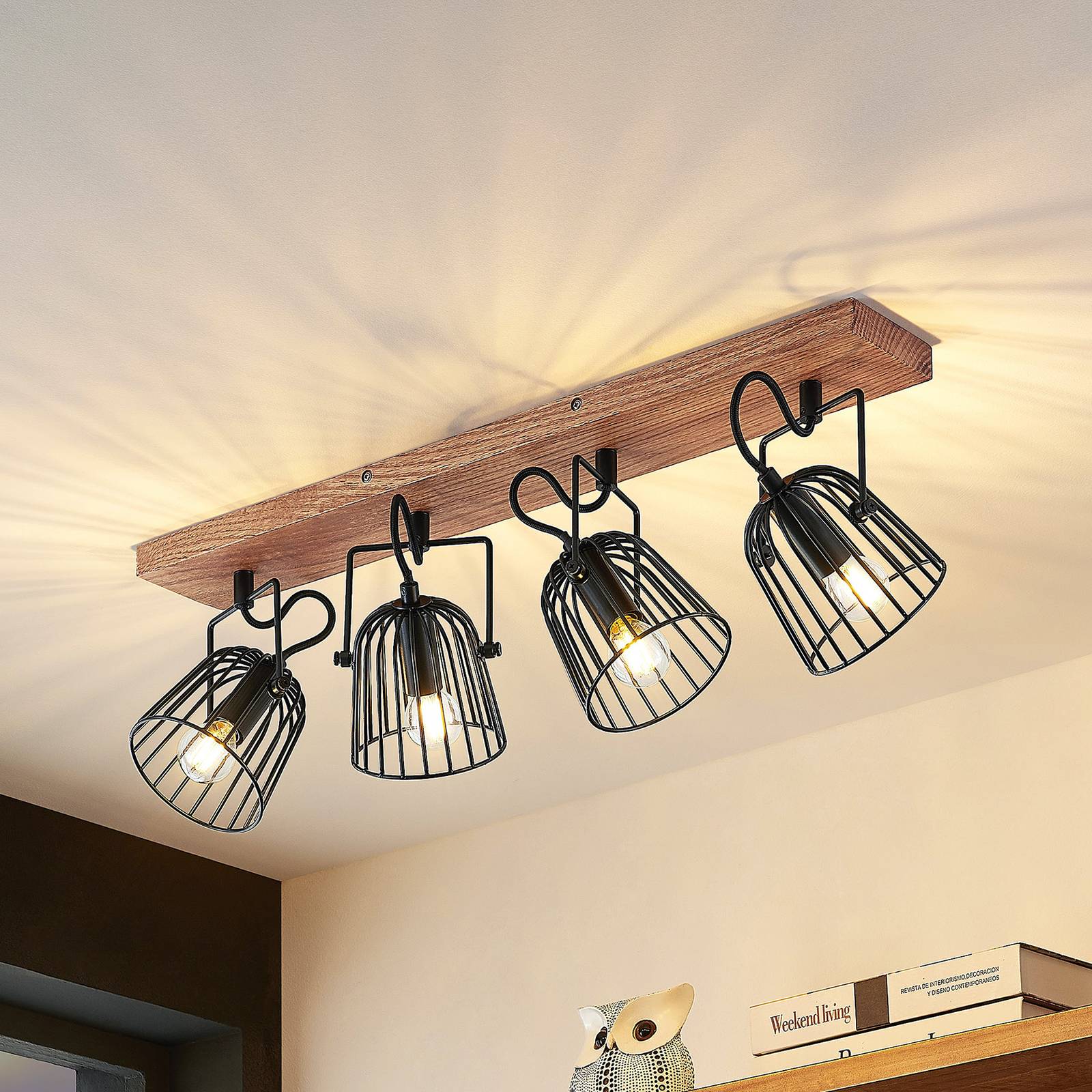 Lindby Adalin plafondlamp, 4-lamps, kooi