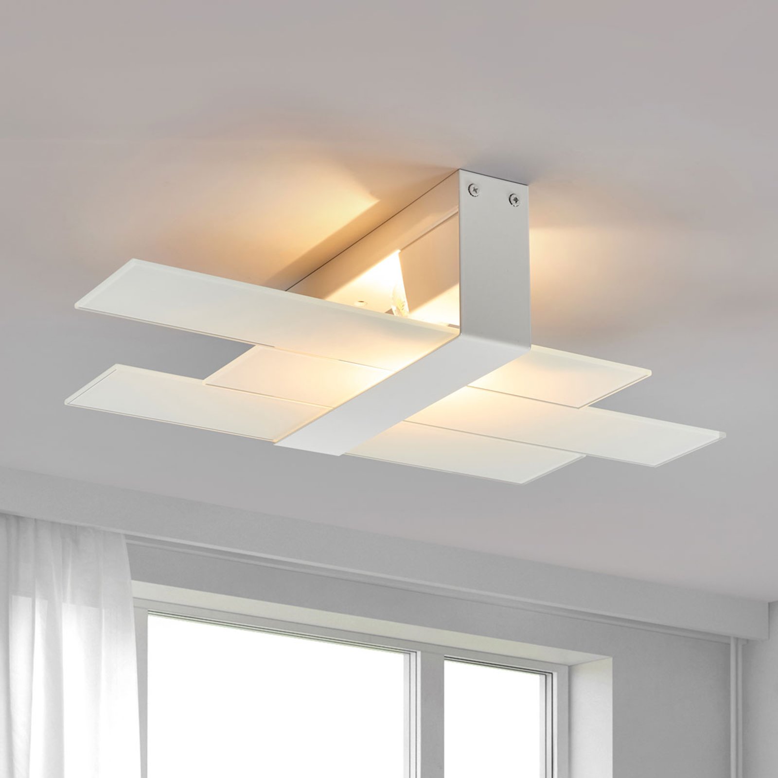 Modern ceiling light Triad, 48 cm, white