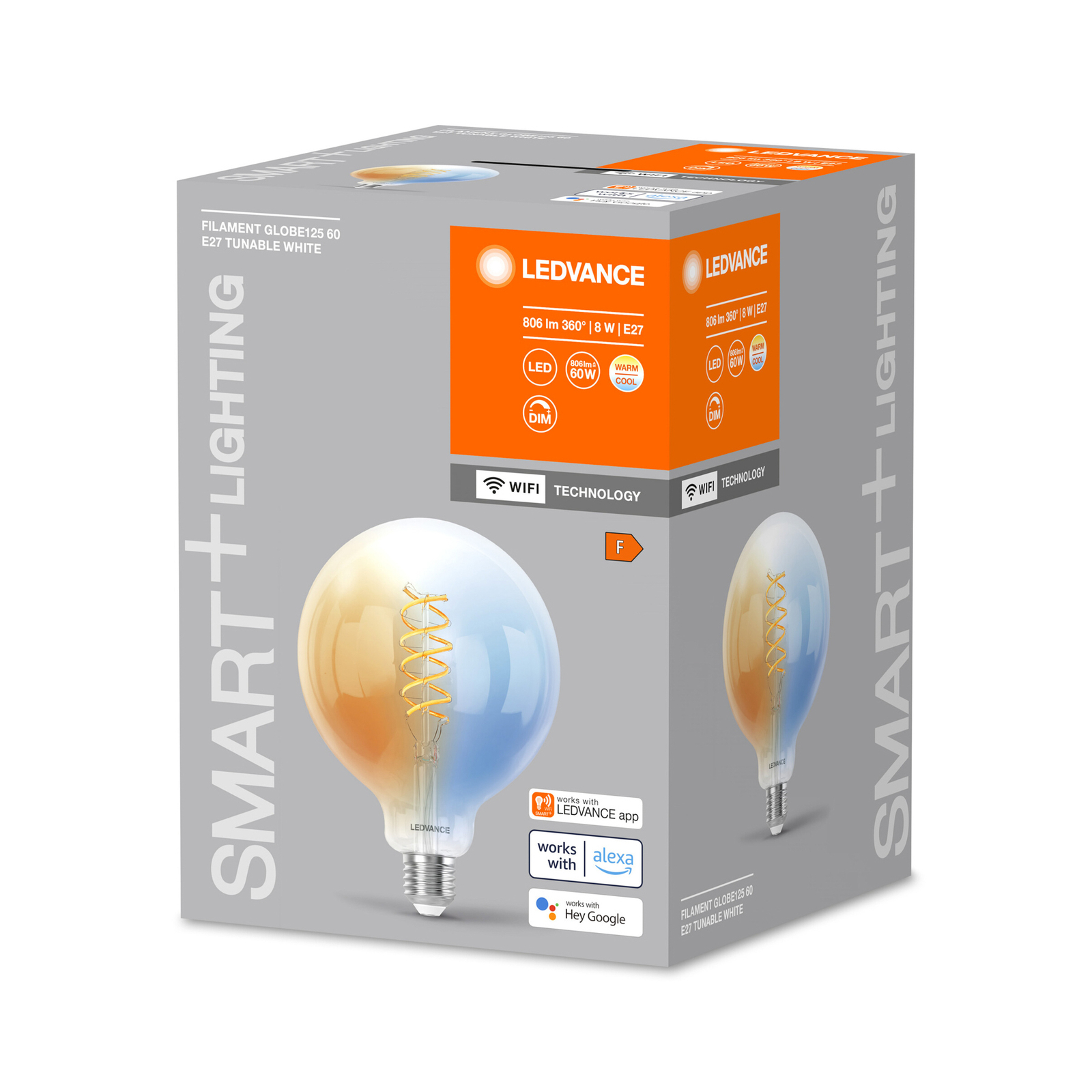 LEDVANCE SMART+ WiFi E27 8W LED G125 827-865