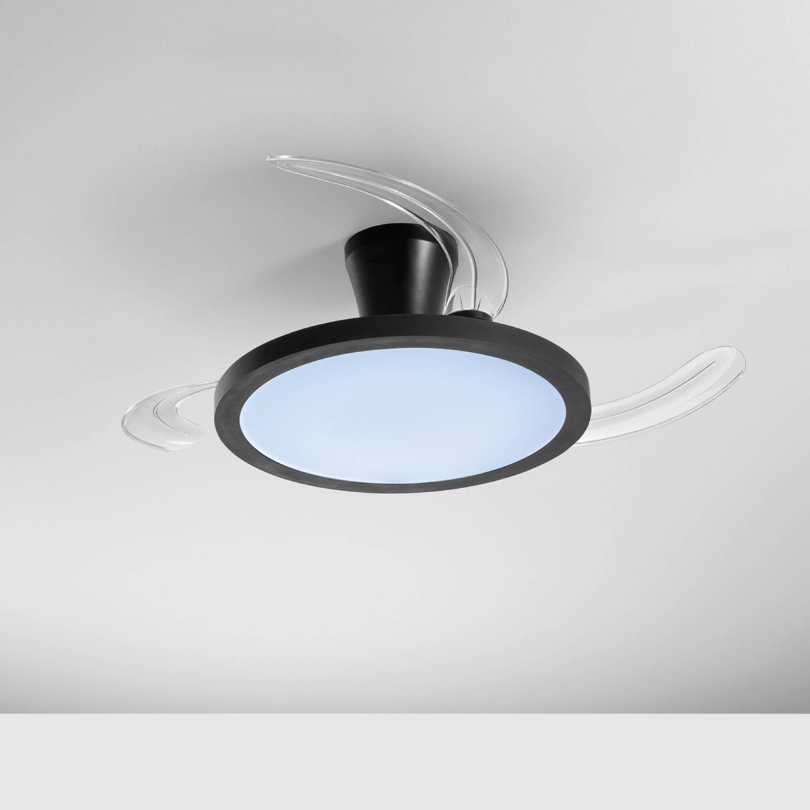 Wentylator sufitowy LED Condor, czarny, Ø 106 cm, CCT RGB, cichy