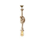 Hängelampe AYD, beige, Seil, Höhe 70 cm, E27, handgefertigt