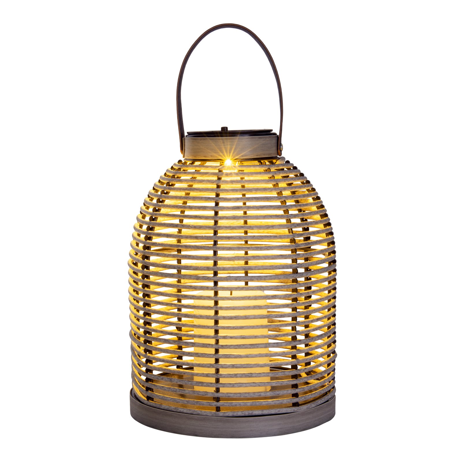 LED-Solarleuchte Korbinian, grau, Höhe 29 cm, IP44, Laterne
