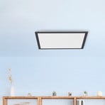 Plafoniera LED Flat, CCT, nero, 45 x 45 cm