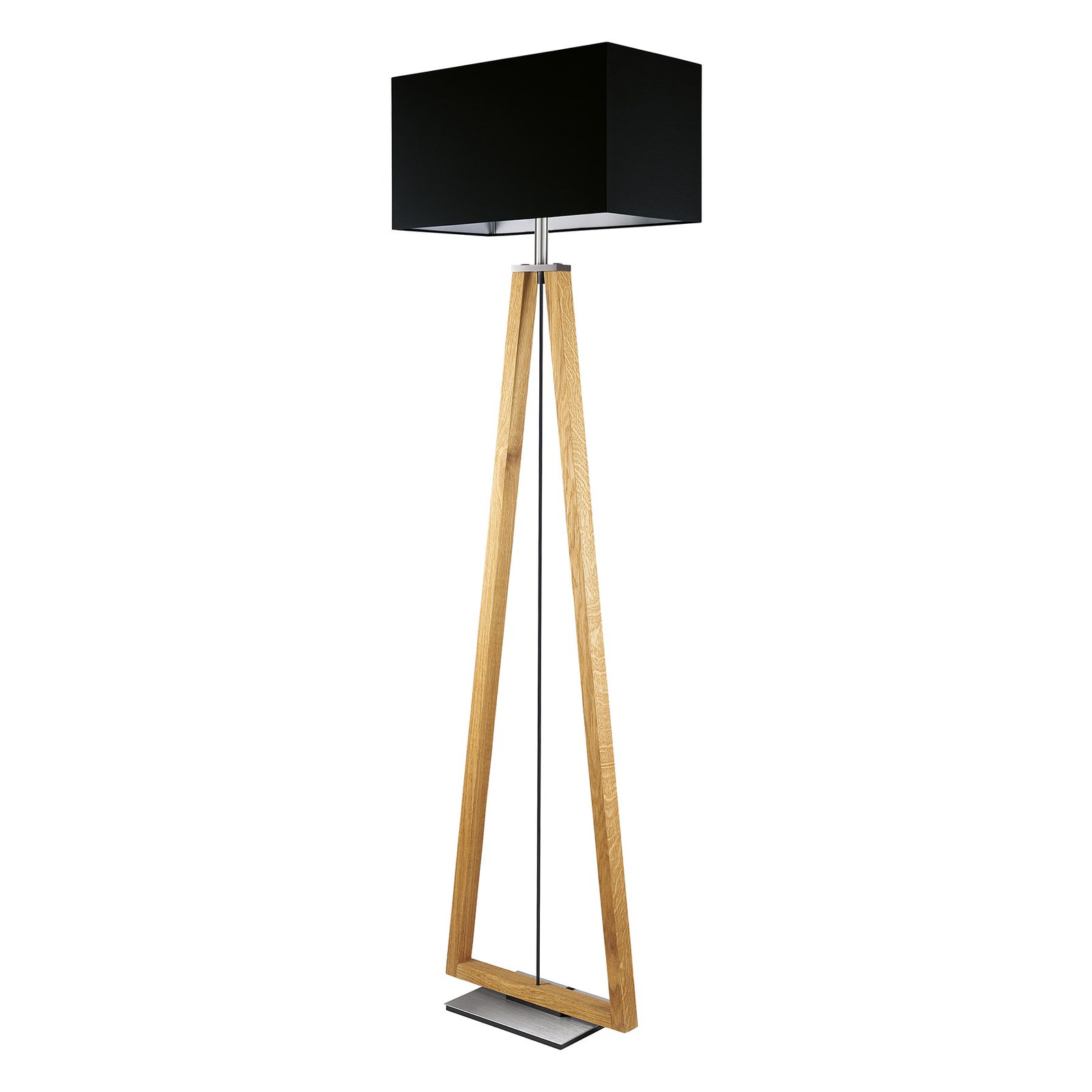 HerzBlut Bi Bob floor wooden base fabric lampshade