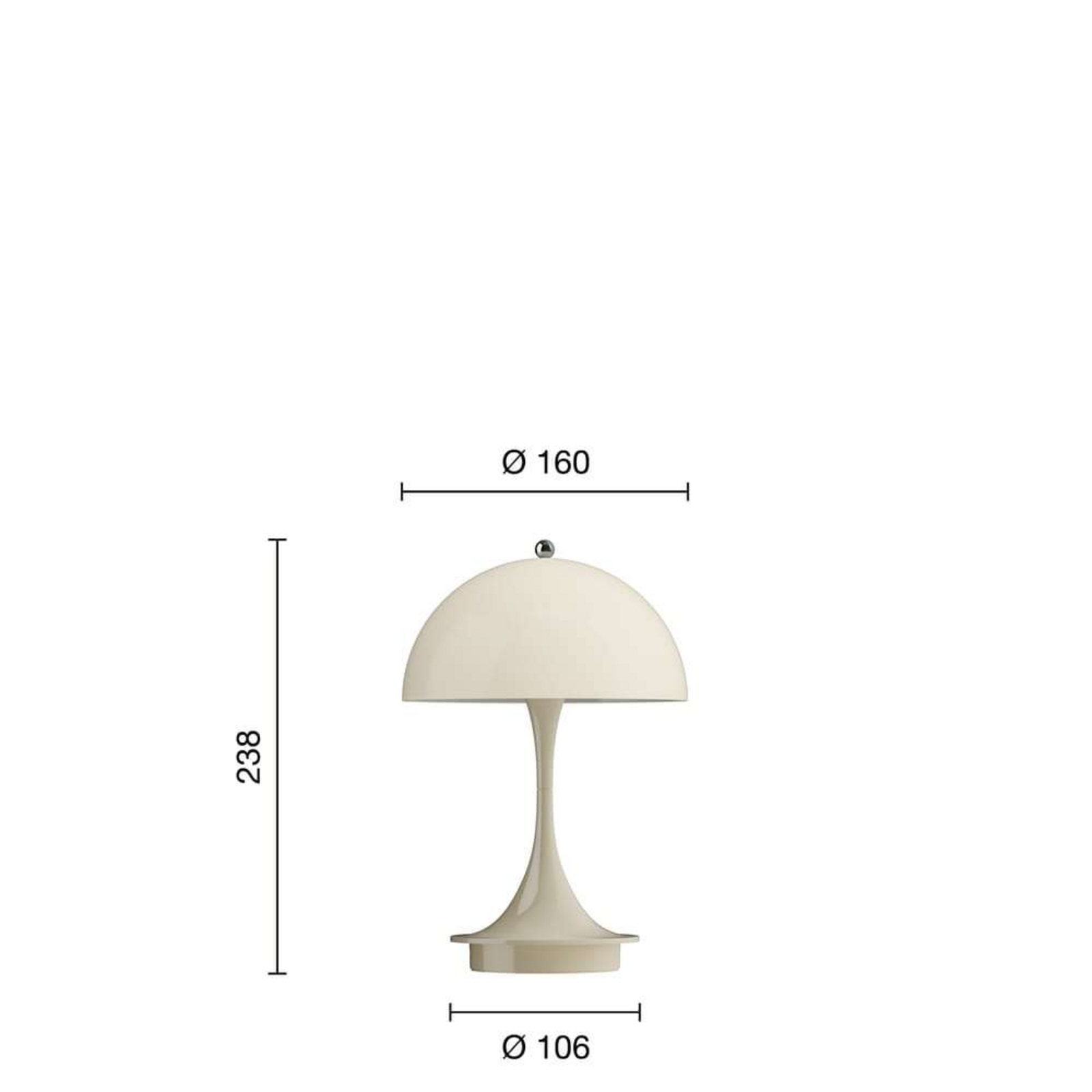 Panthella 160 Portable Table Lamp V3 Opal Beige - Louis Poulsen