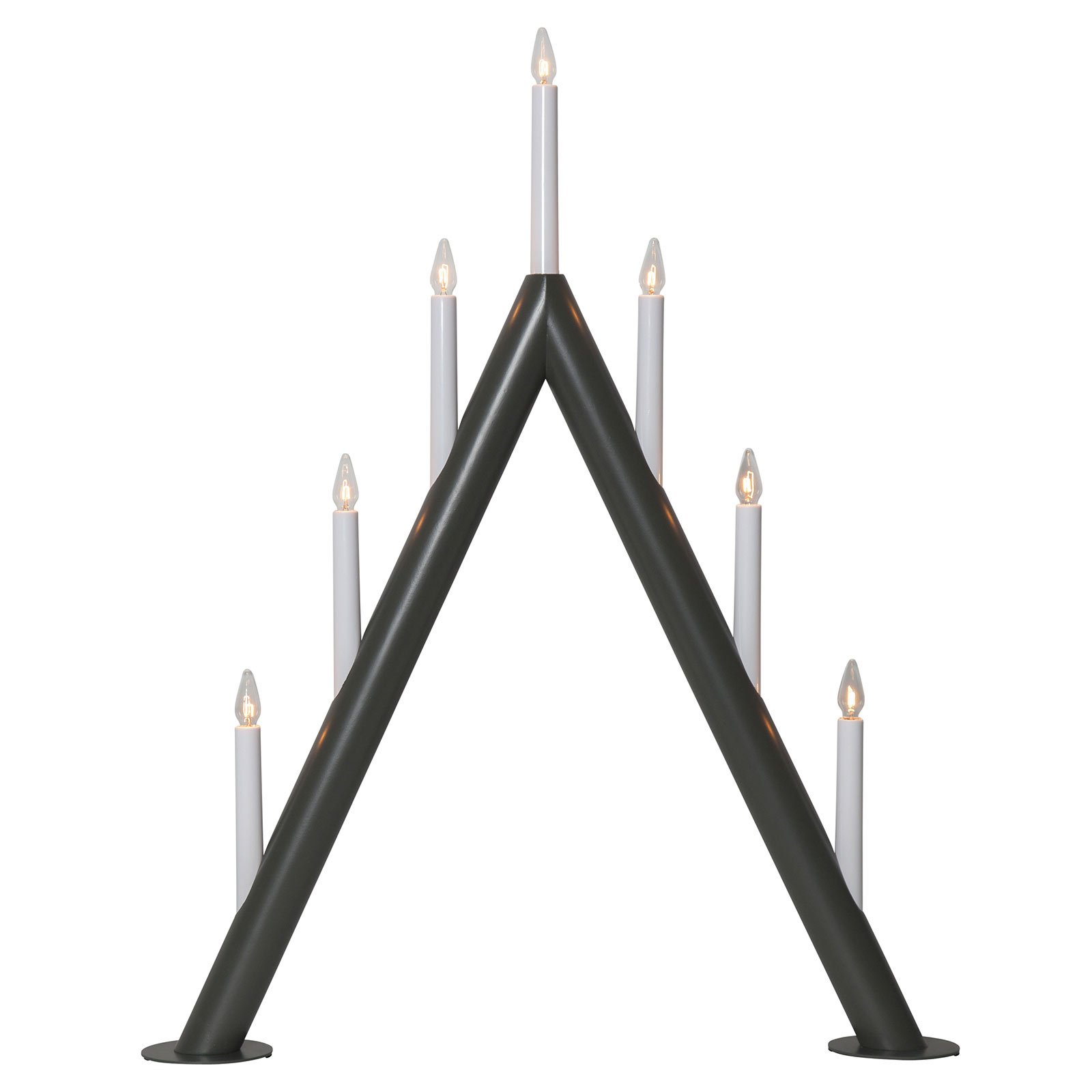 Circum candelabra, pointed, 7-flame, dark grey